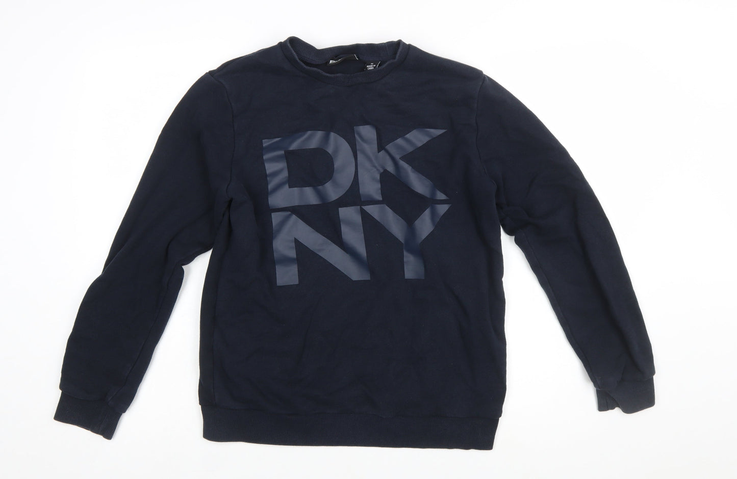 DKNY Women's Navy Blue Cotton Blend Pullover Sweatshirt M