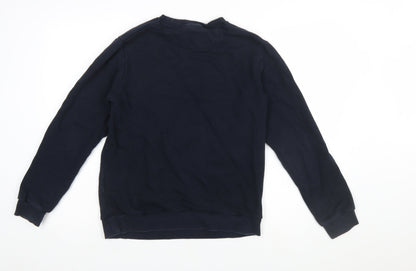 DKNY Women's Navy Blue Cotton Blend Pullover Sweatshirt M