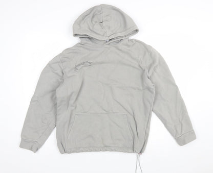 Topman Unisex Grey Cotton Pullover Hoodie M Relaxed Fit