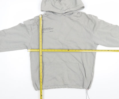Topman Unisex Grey Cotton Pullover Hoodie M Relaxed Fit