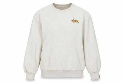 Disney Bambi Beige Women's Sweatshirt Small Pullover Embroidered Cartoon