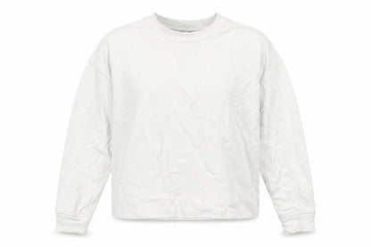 Reiss Womens White Cotton Blend Crew Neck Pullover Sweatshirt M