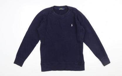 Polo Ralph Lauren Women's Navy Blue Cotton Blend Pullover Sweatshirt M