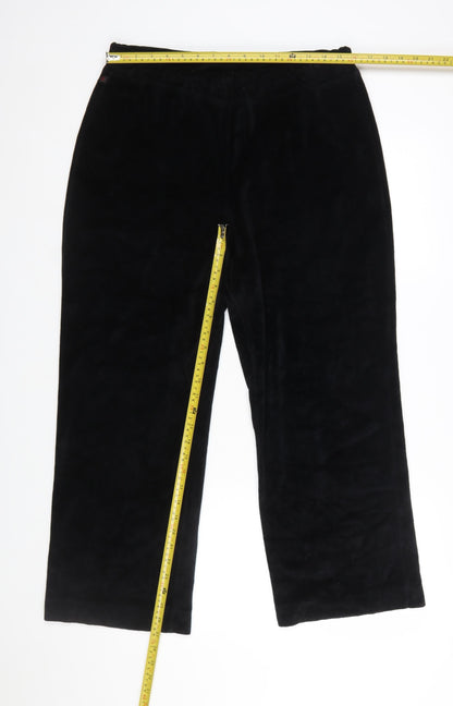 Ralph Lauren Women’s Black Velvet Straight Leg Trousers Size L