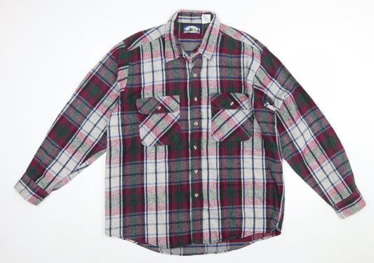 GFC Trading Co. Men's Multicoloured XL Flannel Plaid Button-Up Shirt