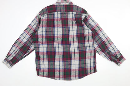 GFC Trading Co. Men's Multicoloured XL Flannel Plaid Button-Up Shirt