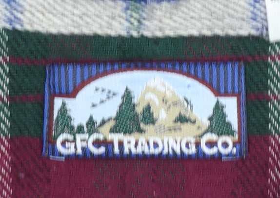 GFC Trading Co. Men's Multicoloured XL Flannel Plaid Button-Up Shirt