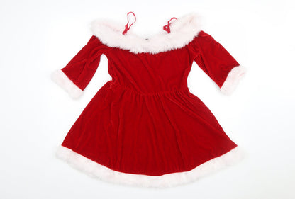 Ann Summers Women’s Red Velvet Off Shoulder Christmas Dress M