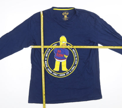 Primark Men’s Blue The Simpsons Homer Mr Plow Long Sleeve T-Shirt Size L