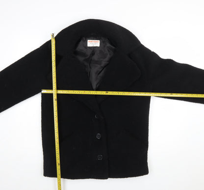 John Lewis ANYDAY Women's Black Fleece Pea Coat XS