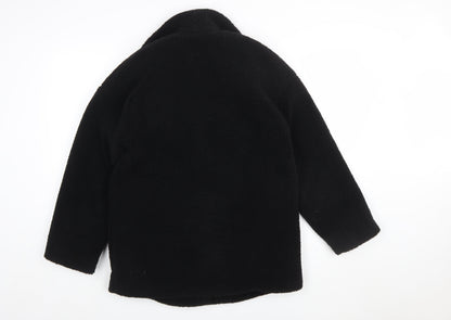 John Lewis ANYDAY Women's Black Fleece Pea Coat XS
