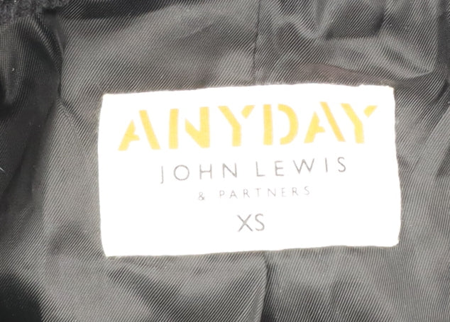 John Lewis ANYDAY Women's Black Fleece Pea Coat XS