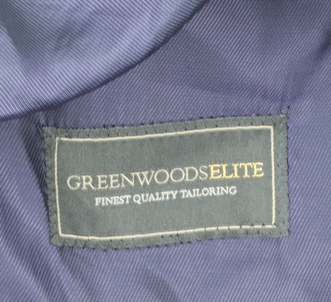 Greenwoods Elite Men's Black Wool Cashmere Overcoat Size 44 Classic Fit