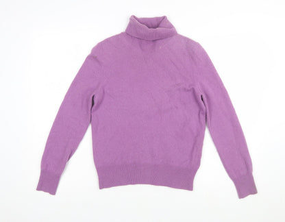 Marks and Spencer Women Purple Roll Neck 100% Cashmere Jumper Size 10