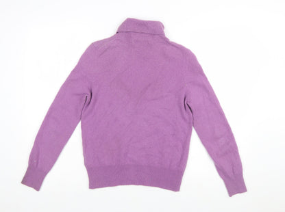 Marks and Spencer Women Purple Roll Neck 100% Cashmere Jumper Size 10