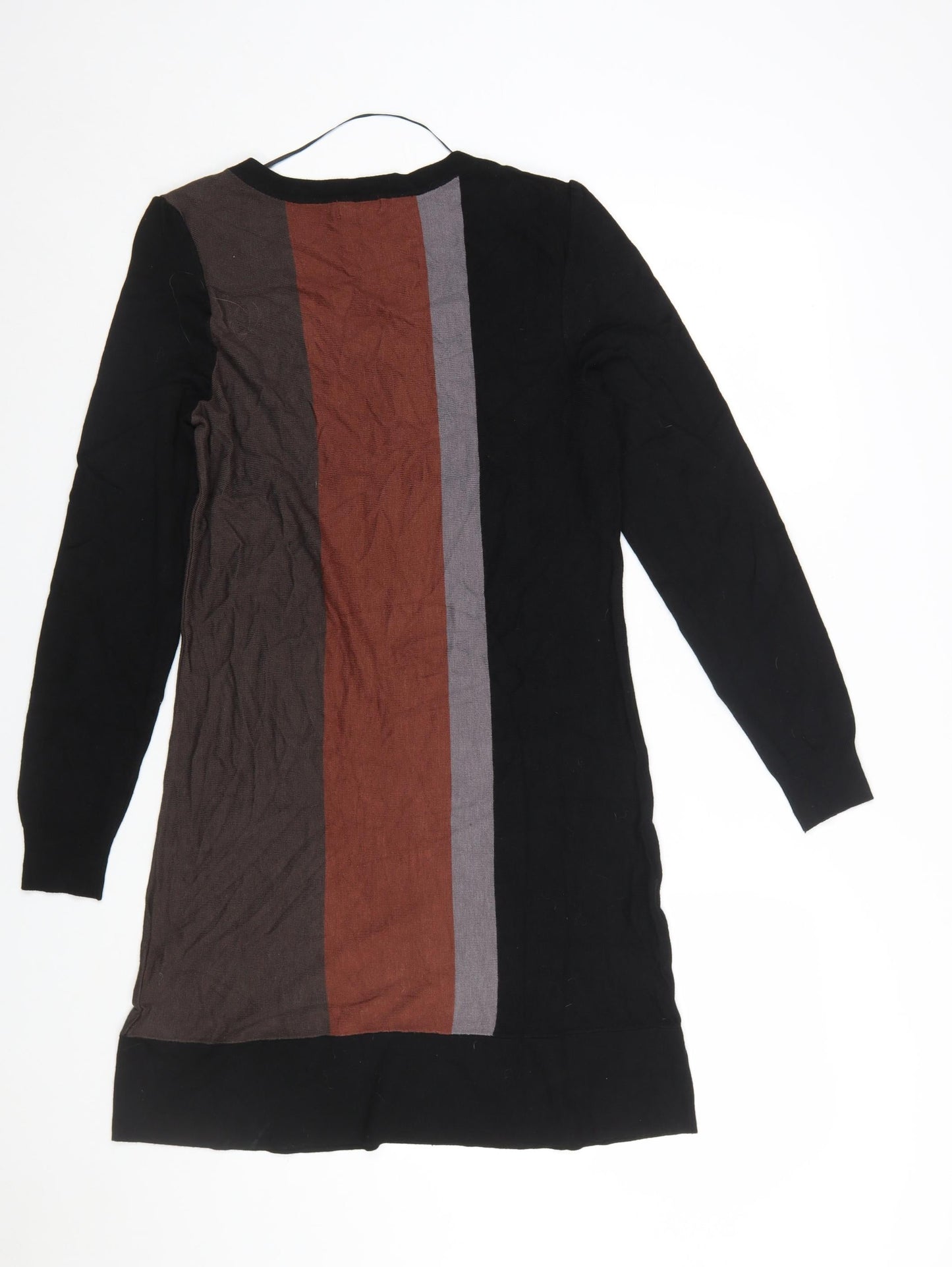 F&F Women’s Black Brown Colourblock Knit Shift Dress Size 14