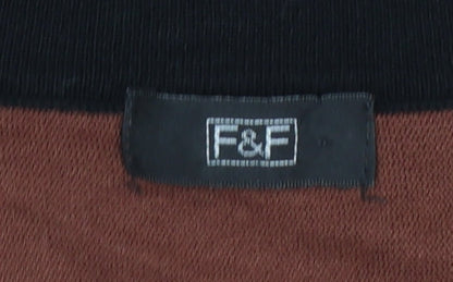 F&F Women’s Black Brown Colourblock Knit Shift Dress Size 14