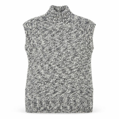 Marks & Spencer Womens Black Mix Sleeveless Roll Neck Jumper Size 12