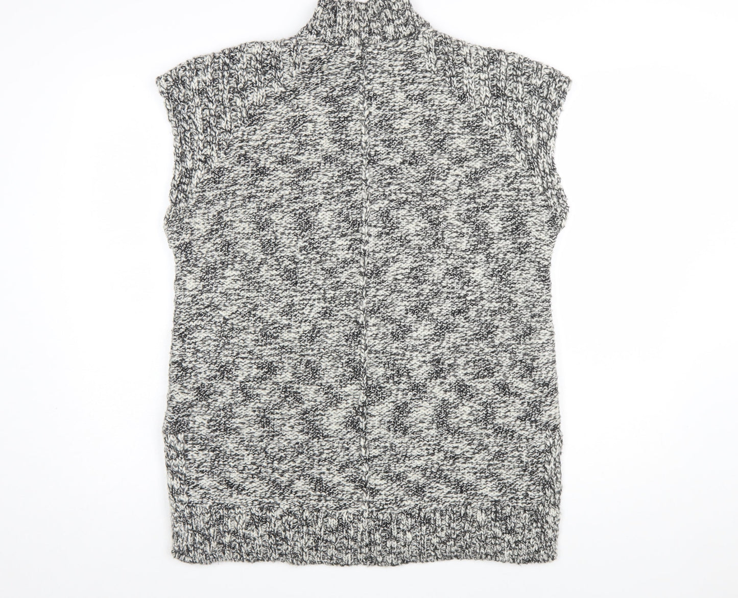 Marks and Spencer Womens Black Mix Sleeveless Roll Neck Jumper Size 12