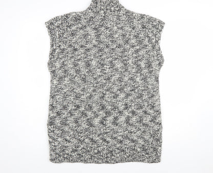 Marks and Spencer Womens Black Mix Sleeveless Roll Neck Jumper Size 12