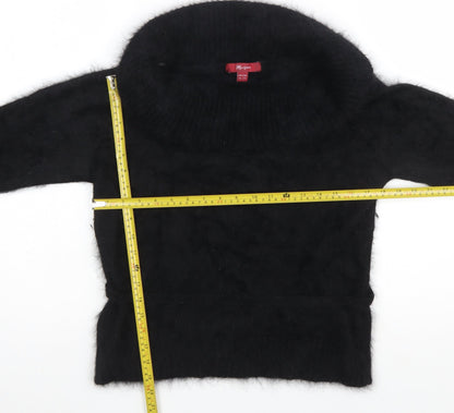 Monsoon Womens Black Angora Blend Cowl Neck Pullover Jumper Size 16