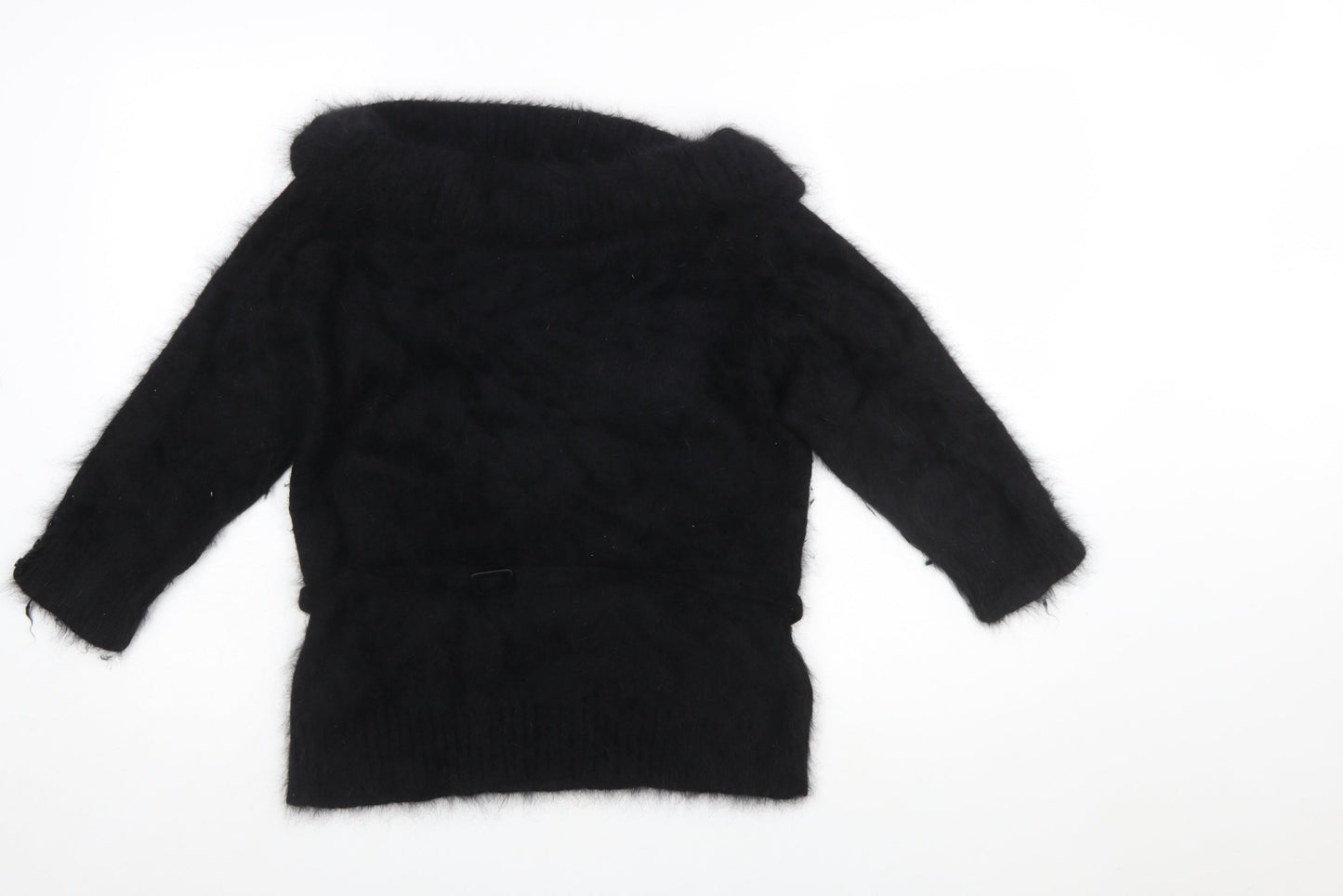 Monsoon Womens Black Angora Blend Cowl Neck Pullover Jumper Size 16