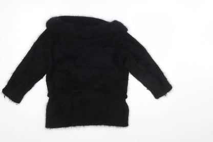 Monsoon Womens Black Angora Blend Cowl Neck Pullover Jumper Size 16