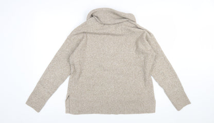 Vero Moda Women's Beige Roll Neck Jumper Size S Relaxed Fit Winter Knit