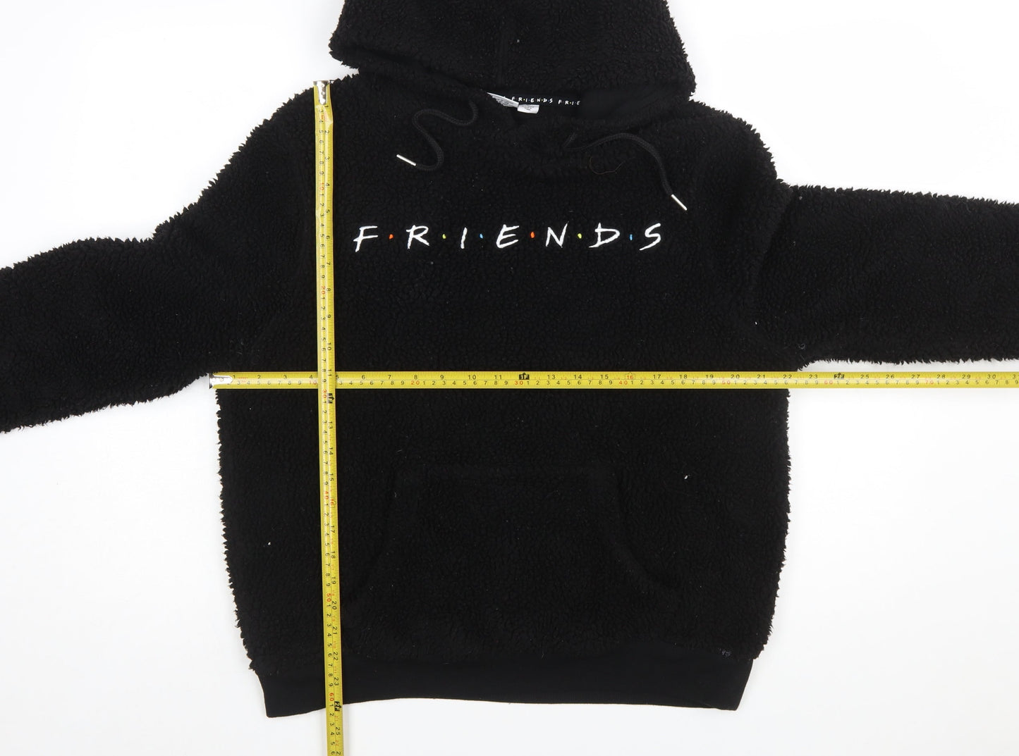 Primark Womens Black Friends Hoodie Size 12/14 Fleece Pullover