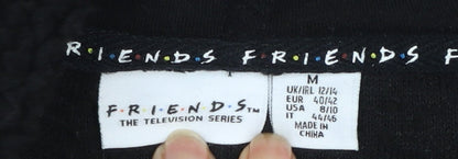 Primark Womens Black Friends Hoodie Size 12/14 Fleece Pullover