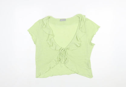 Marks and Spencer Per Una Green Ruffle Cardigan Women Size 18