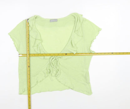 Marks and Spencer Per Una Green Ruffle Cardigan Women Size 18