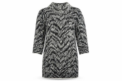 Marks & Spencer Women’s Black Animal Print Roll Neck Jumper Dress Size 12