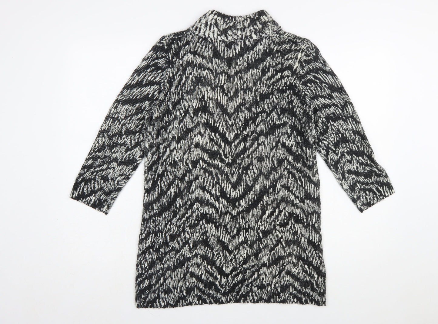 Marks and Spencer Women’s Black Animal Print Roll Neck Jumper Dress Size 12