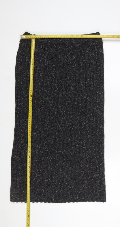 C&A Women Black Knit Midi Pencil Skirt Size 16