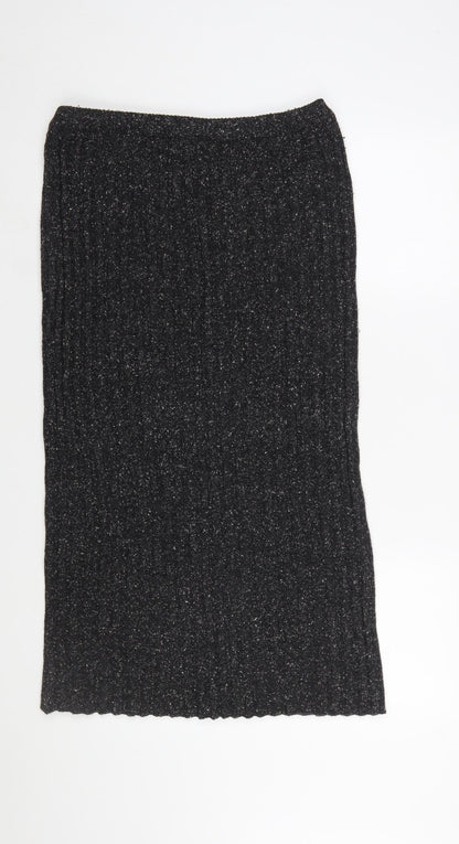 C&A Women Black Knit Midi Pencil Skirt Size 16