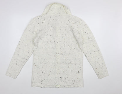 Glimpse Women's Ivory Cable-Knit Full Zip Jumper S