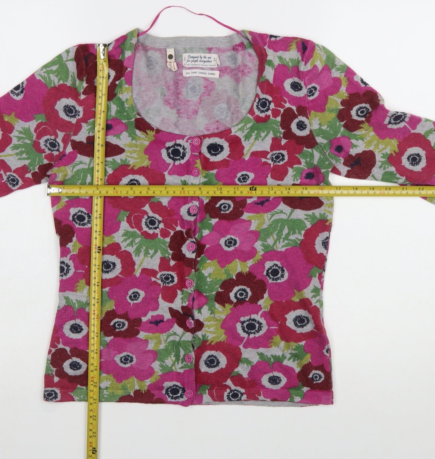 Seasalt Women’s Multicoloured Floral Knit Button Cardigan Size 8