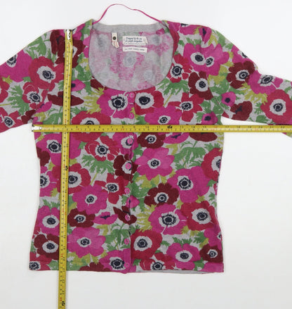 Seasalt Women’s Multicoloured Floral Knit Button Cardigan Size 8