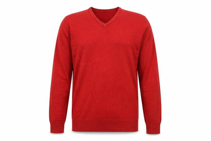 Marks and Spencer Blue Harbour Men's Red V-Neck Acrylic Jumper Size L
