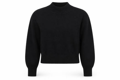 & Other Stories Women's Black Mock Neck Knit Jumper Size S