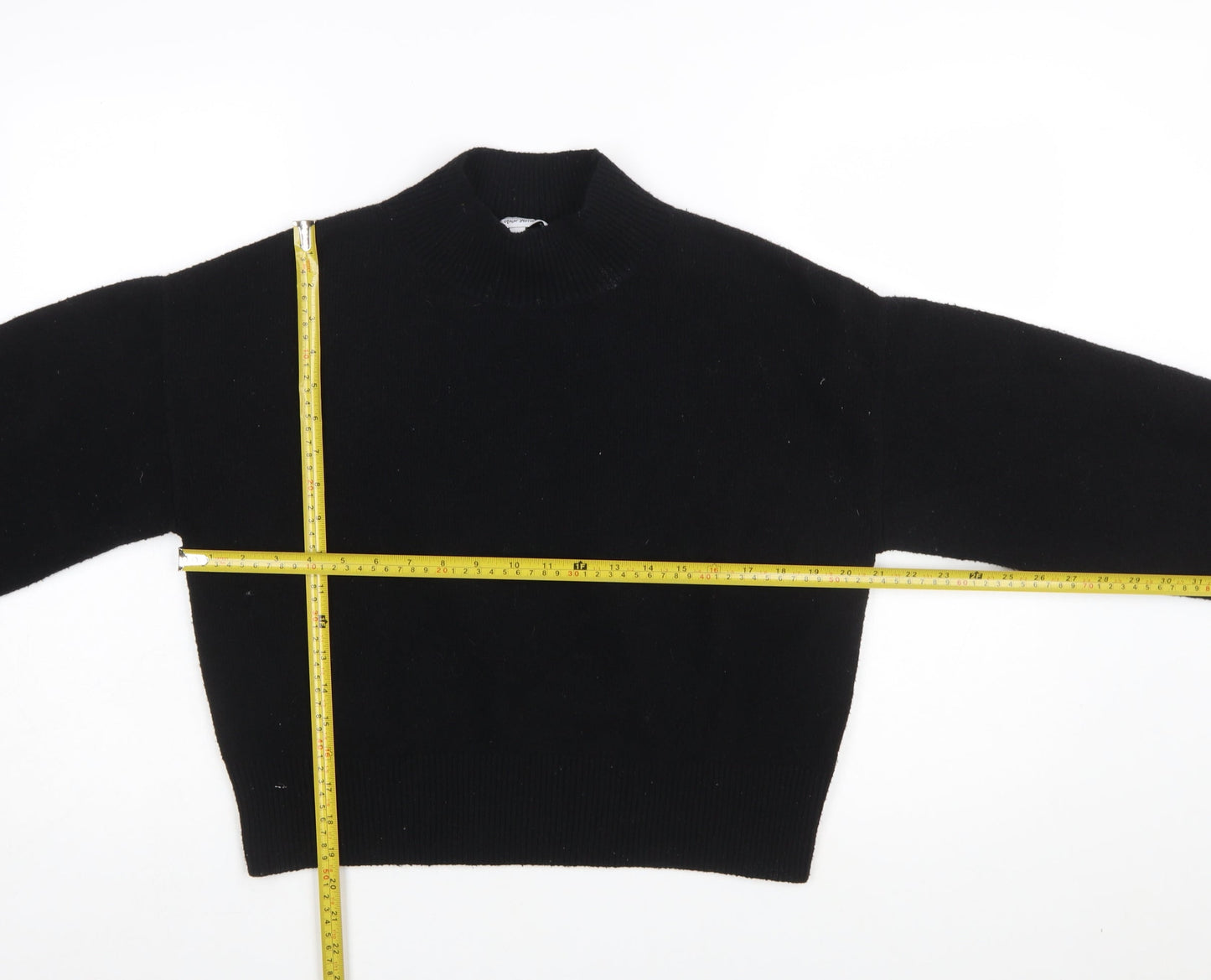 & Other Stories Women's Black Mock Neck Knit Jumper Size S