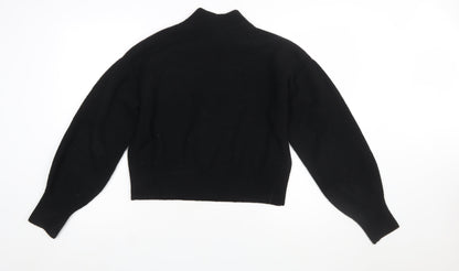 & Other Stories Women's Black Mock Neck Knit Jumper Size S