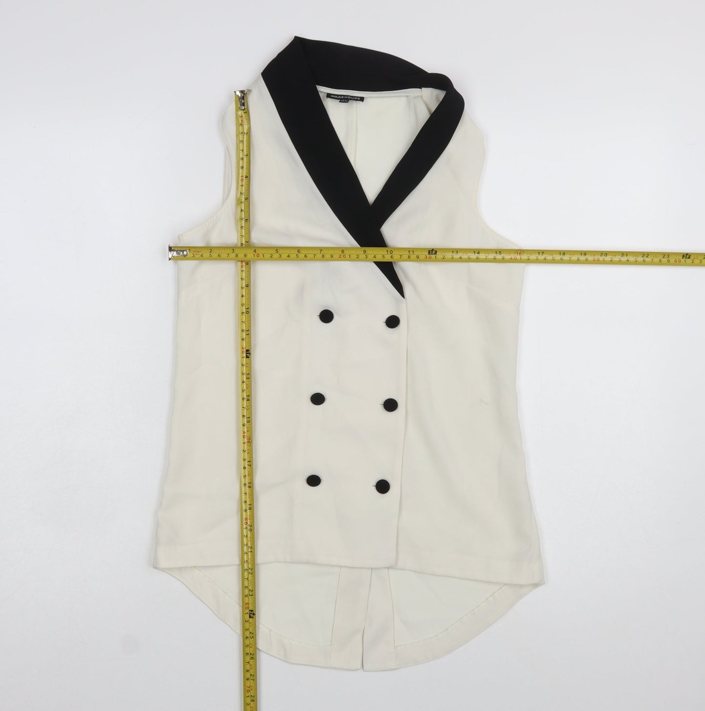 Warehouse Women's White Sleeveless Wrap Blouse Size 8