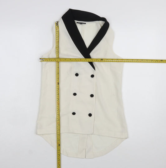 Warehouse Women's White Sleeveless Wrap Blouse Size 8