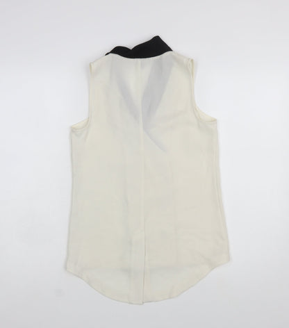 Warehouse Women's White Sleeveless Wrap Blouse Size 8