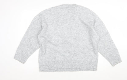 Tu Women’s Grey Bow Knit Jumper Size 18 Crew Neck Long Sleeve