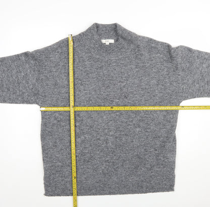 Marks and Spencer Womens Grey Mock Neck Knit Jumper Size L