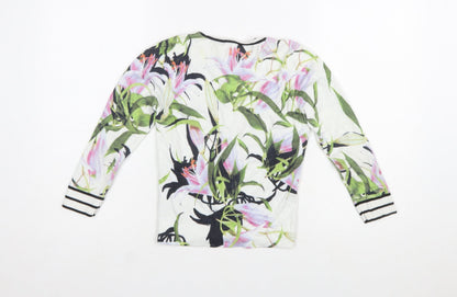 Karen Millen Women's Multicoloured Floral XS Knit Cardigan