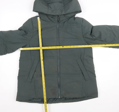 Uniqlo Women Green S Lightweight Down Puffer Jacket Hooded Windproof